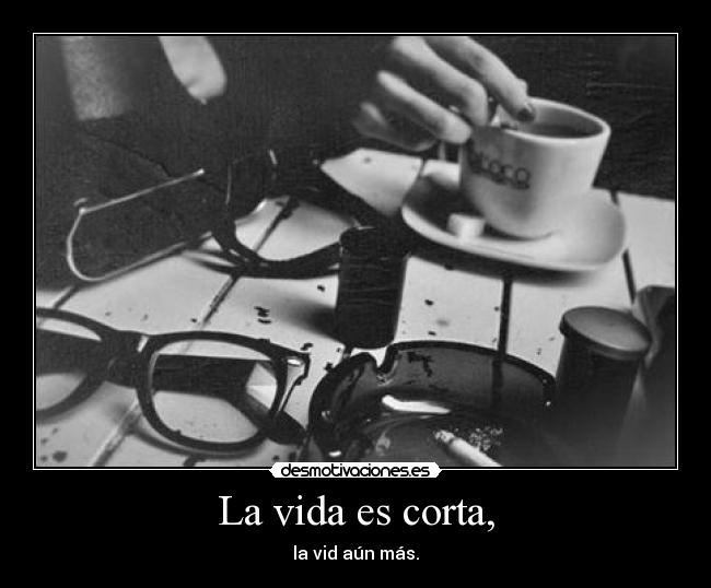 La vida es corta, - la vid aún más.