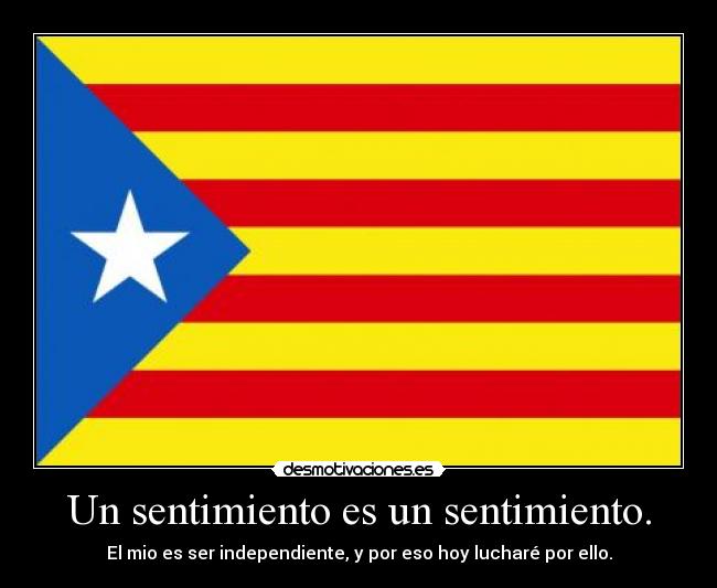 Un sentimiento es un sentimiento. - El mio es ser independiente, y por eso hoy lucharé por ello.