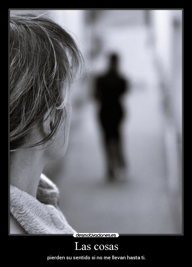 Las cosas - pierden su sentido si no me llevan hasta ti.
