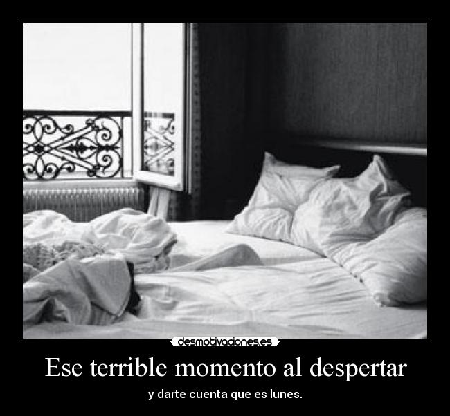 Ese terrible momento al despertar - y darte cuenta que es lunes.