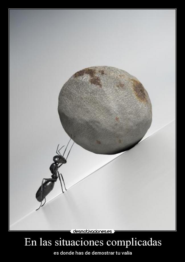 En las situaciones complicadas - es donde has de demostrar tu valía