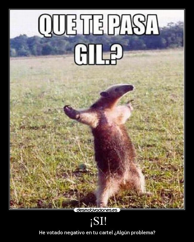 ¡SI! - He votado negativo en tu cartel ¿Algún problema?