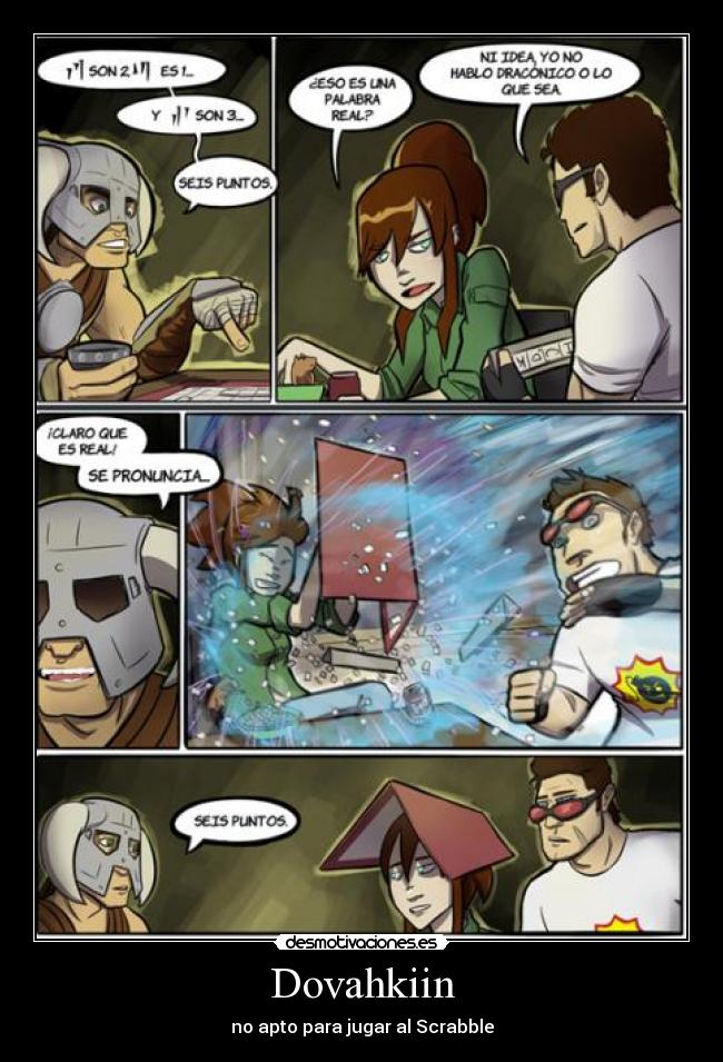 Dovahkiin - no apto para jugar al Scrabble