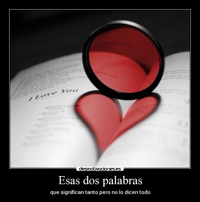 Esas dos palabras - que significan tanto pero no lo dicen todo