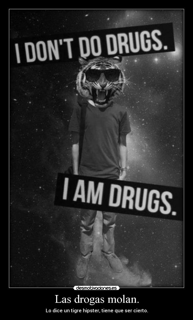 Las drogas molan. - Lo dice un tigre hipster, tiene que ser cierto.