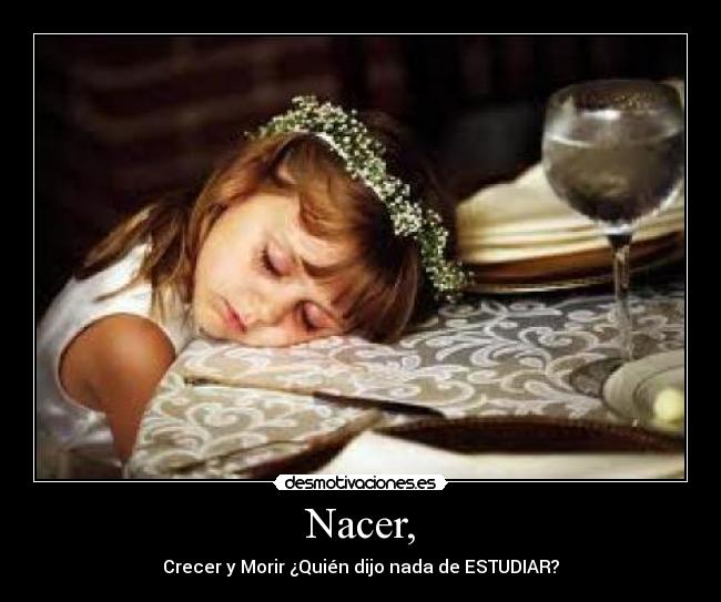Nacer, - Crecer y Morir ¿Quién dijo nada de ESTUDIAR?