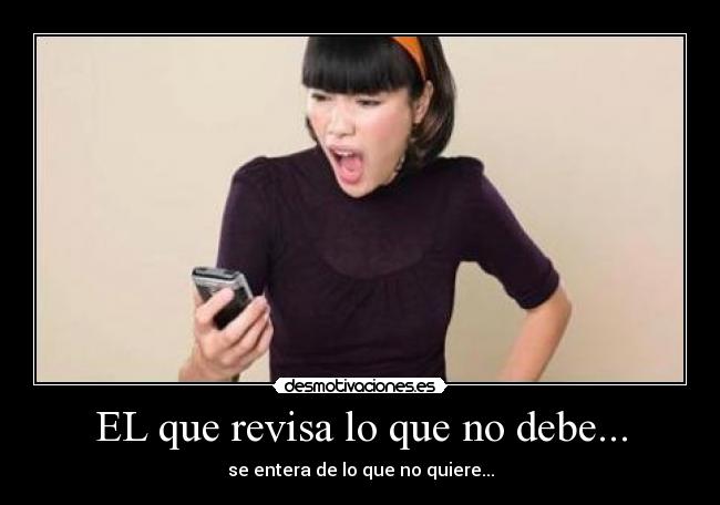 EL que revisa lo que no debe... - se entera de lo que no quiere...