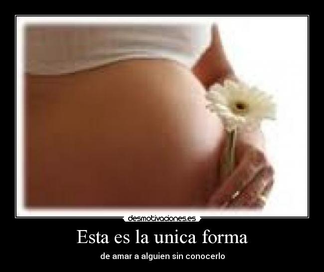 Esta es la unica forma - de amar a alguien sin conocerlo