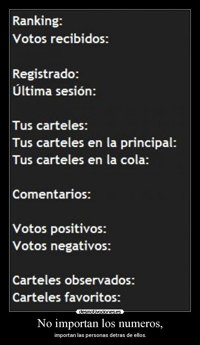 No importan los numeros, - 