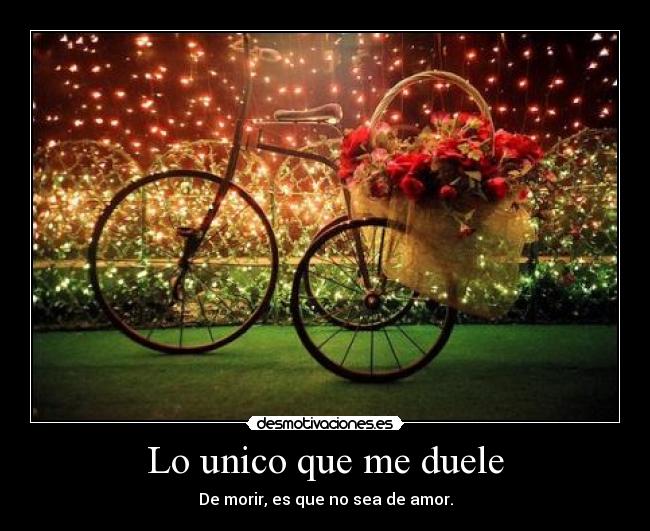 Lo unico que me duele - De morir, es que no sea de amor.