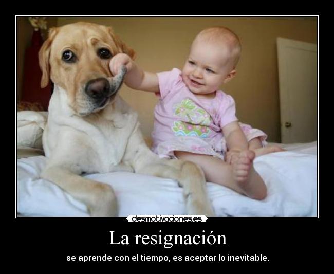 La resignación - se aprende con el tiempo, es aceptar lo inevitable.