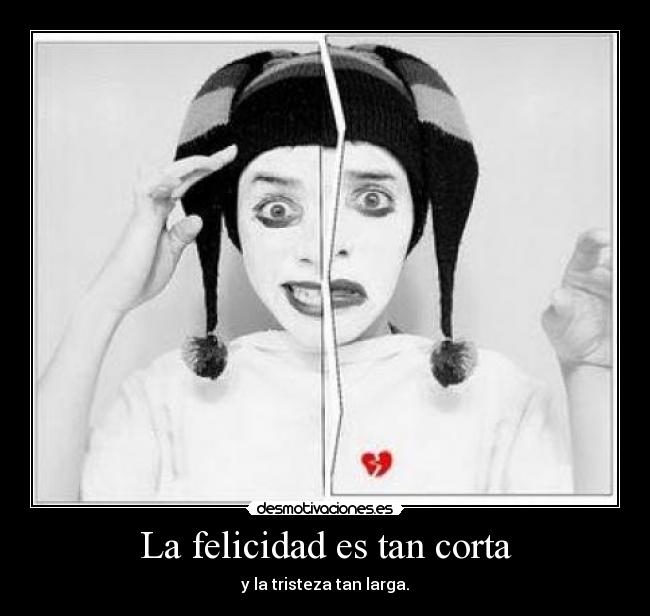 La felicidad es tan corta - y la tristeza tan larga.