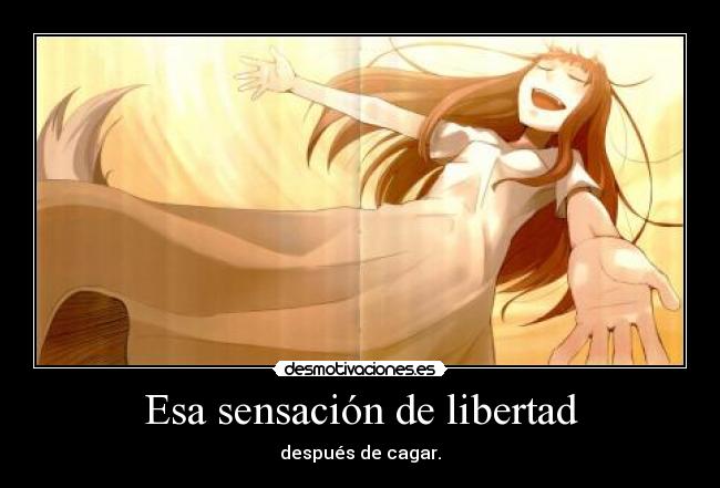 Esa sensación de libertad - después de cagar.