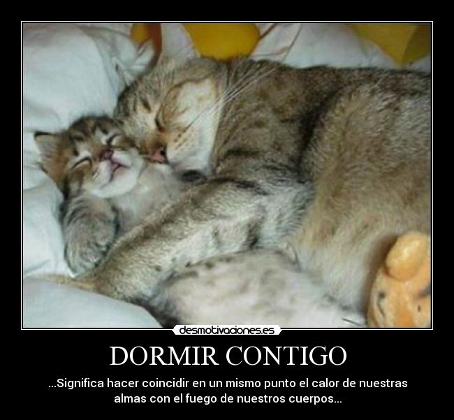 DORMIR CONTIGO - ...Significa hacer coincidir en un mismo punto el calor de nuestras
almas con el fuego de nuestros cuerpos...