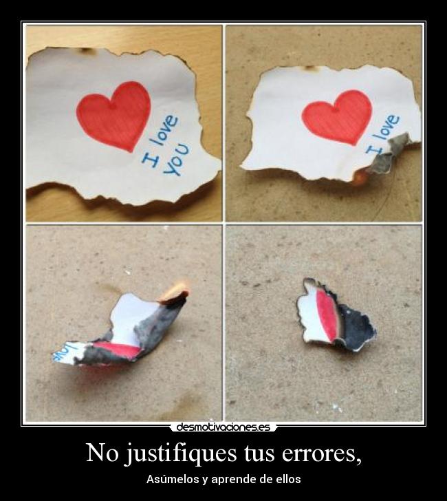 carteles justificar errores aprender asumir desmotivaciones