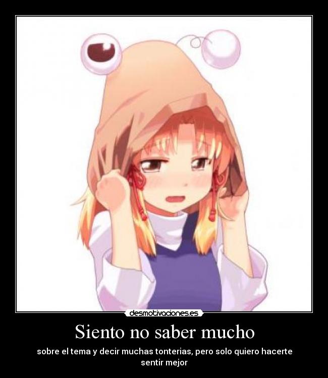 Siento no saber mucho - 