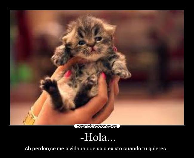 -Hola... - Ah perdon,se me olvidaba que solo existo cuando tu quieres...