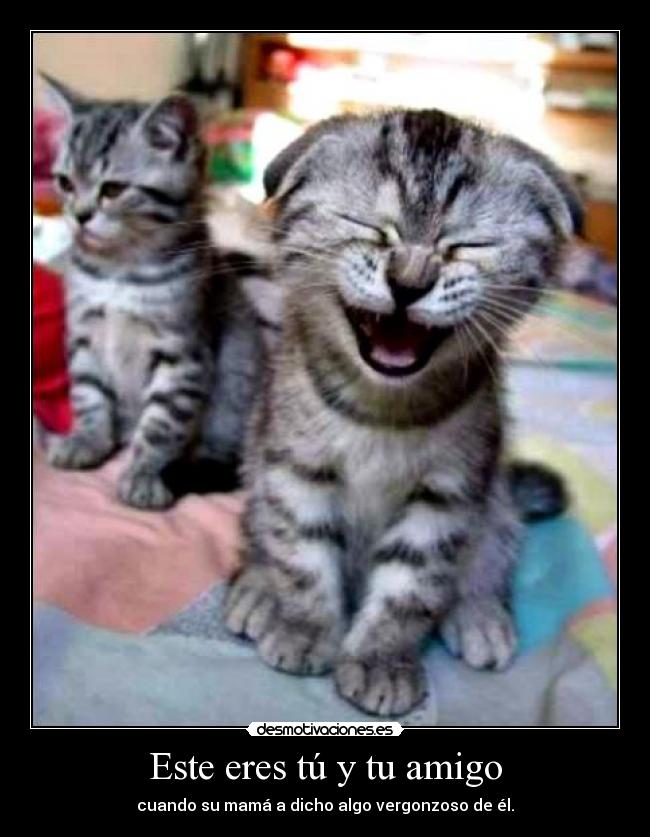 Este eres tú y tu amigo - cuando su mamá a dicho algo vergonzoso de él.