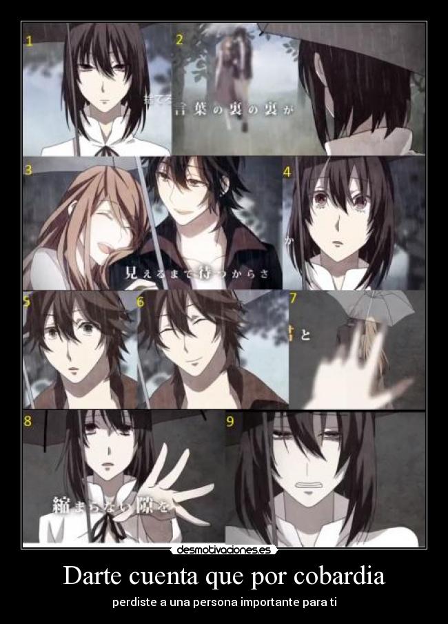Darte cuenta que por cobardia - 