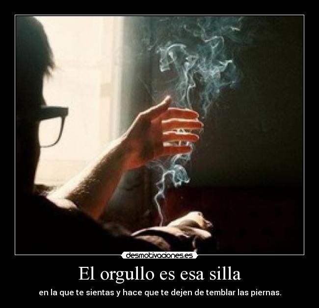 El orgullo es esa silla - en la que te sientas y hace que te dejen de temblar las piernas.