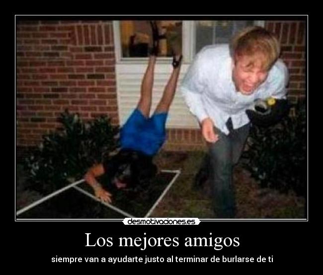 Los mejores amigos - siempre van a ayudarte justo al terminar de burlarse de ti