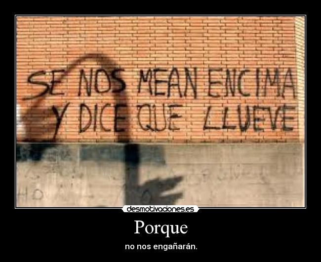 Porque - no nos engañarán.
