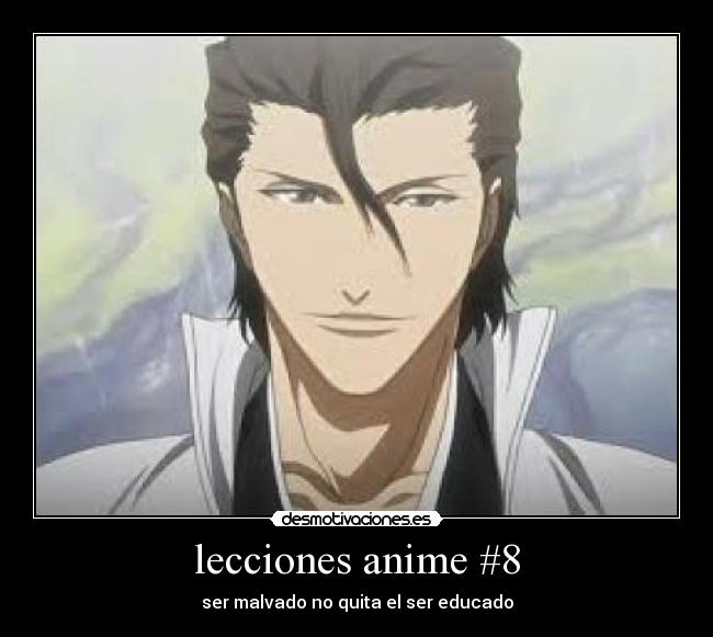 lecciones anime #8 - ser malvado no quita el ser educado