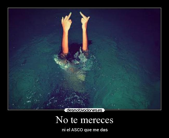 No te mereces - ni el ASCO qυe me daѕ