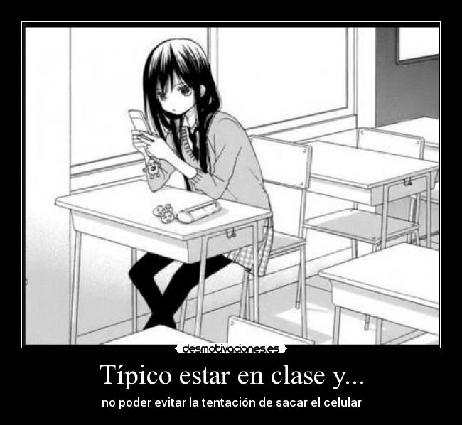 carteles anime chica expresion sonrisa tristeza television serie capitulos chico clases celular anime desmotivaciones