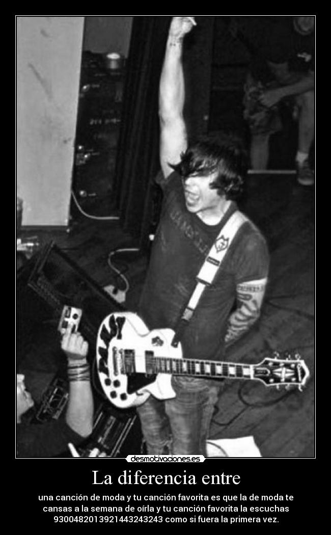 La diferencia entre -