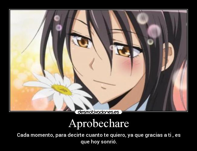 Aprobechare - Cada momento, para decirte cuanto te quiero, ya que gracias a ti , es que hoy sonrió.