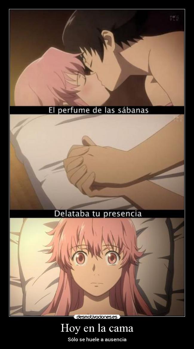 carteles mirai nikki yuno yuki arrggg fin desmotivaciones