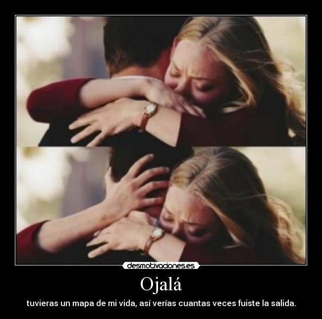 Ojalá - tuvieras un mapa de mi vida, así verías cuantas veces fuiste la salida.