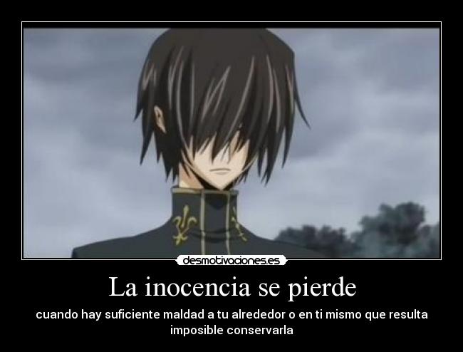 carteles anime inocencia code geass lelouch muwigaraklan desmotivaciones