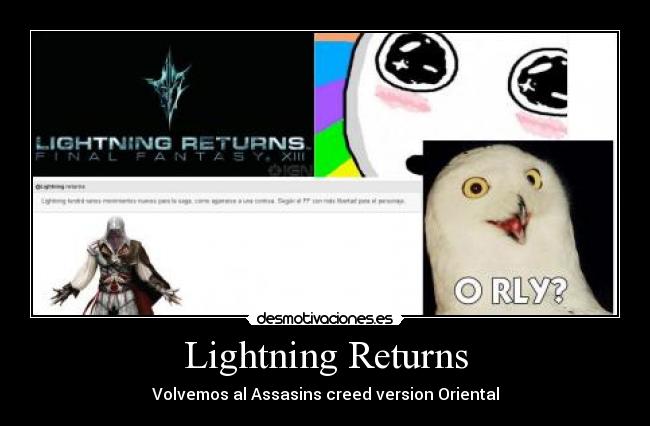 carteles lightning returns squareshit lightning farron assasins creed desmotivaciones