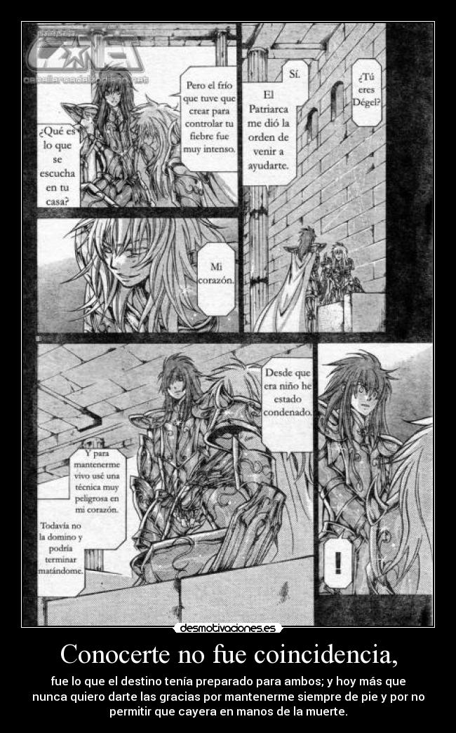 carteles kardia escorpio degel acuario the lost canvas sain seiya desmotivaciones