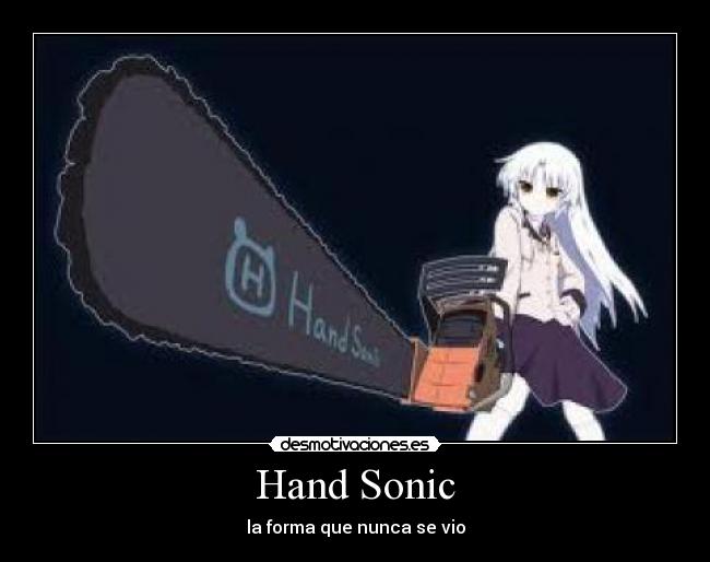 carteles anime shinigamisempai angel beats tachibana kanade tenshi hand sonic desmotivaciones