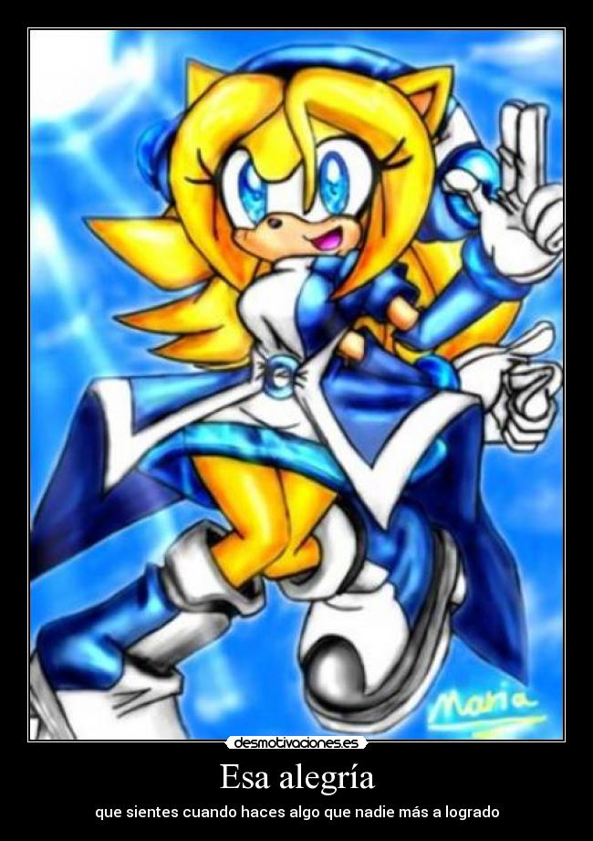 carteles alegria alegria sonic the hedgehog maria shadow desmotivaciones