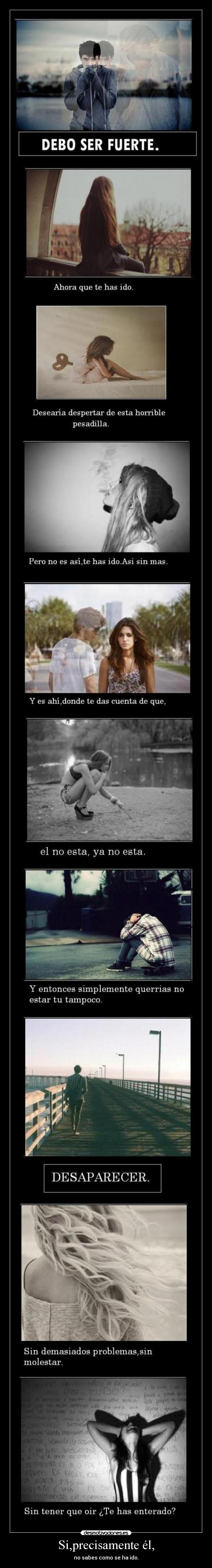 Si,precisamente él, - no sabes como se ha ido.