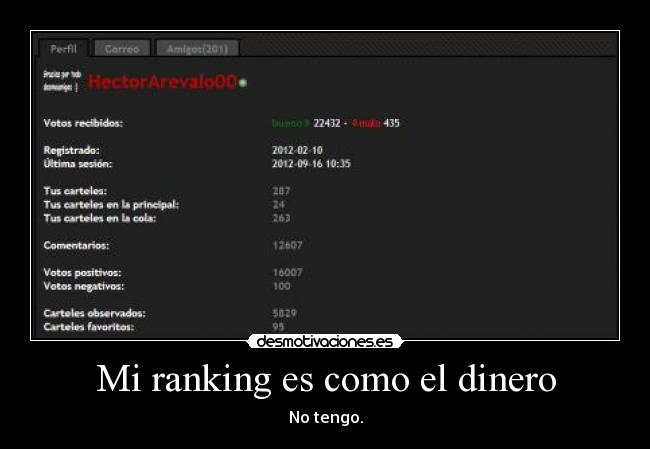 Mi ranking es como el dinero - 
