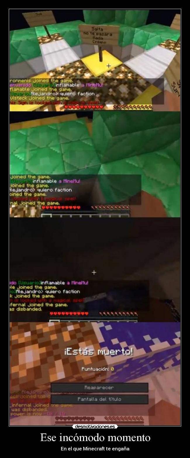 Ese incómodo momento - En el que Minecraft te engaña