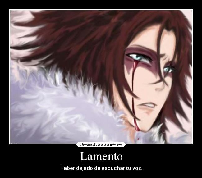 Lamento - Haber dejado de escuchar tu voz.