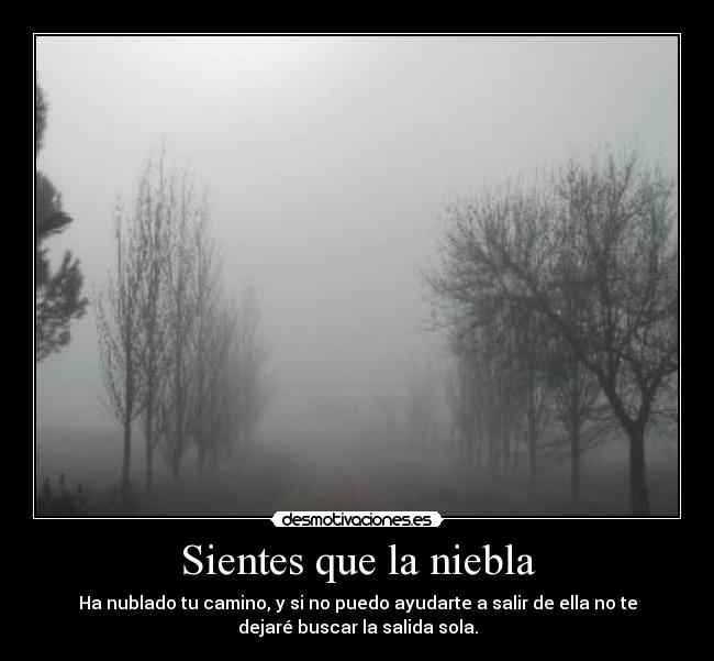 Sientes que la niebla -