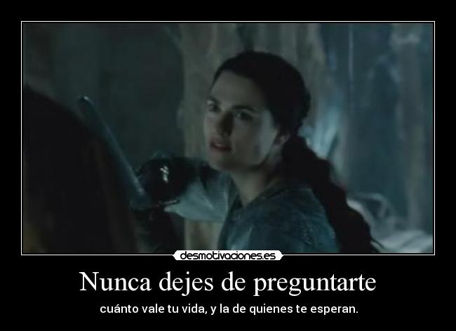 Nunca dejes de preguntarte - cuánto vale tu vida, y la de quienes te esperan.