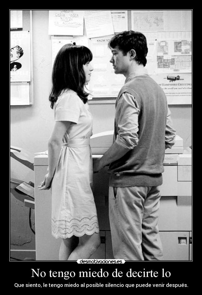 carteles miedo 500 days summer zoey deschanel amor friendzone decir miedo silencio despues tiempo vida sentir desmotivaciones
