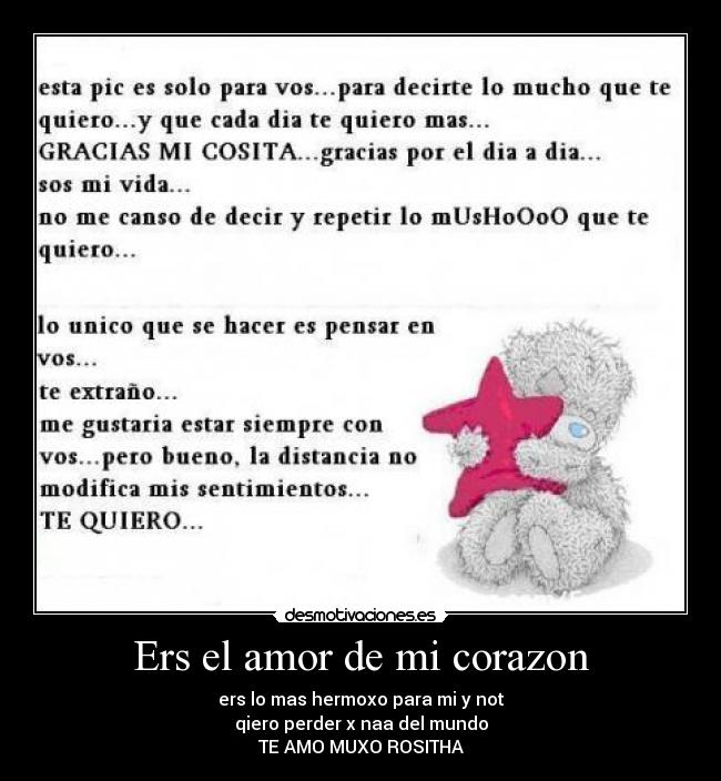 Ers el amor de mi corazon - 