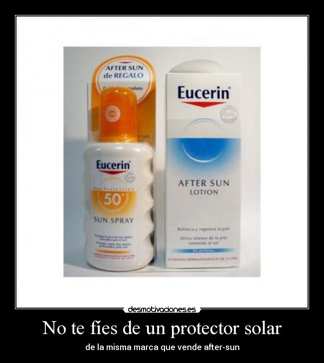 No te fíes de un protector solar - de la misma marca que vende after-sun