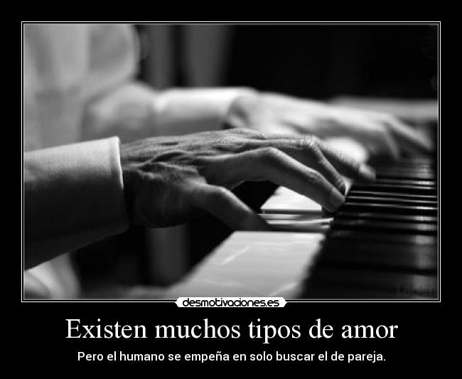Existen muchos tipos de amor - Pero el humano se empeña en solo buscar el de pareja.