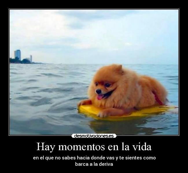 Hay momentos en la vida - en el que no sabes hacia donde vas y te sientes como
barca a la deriva