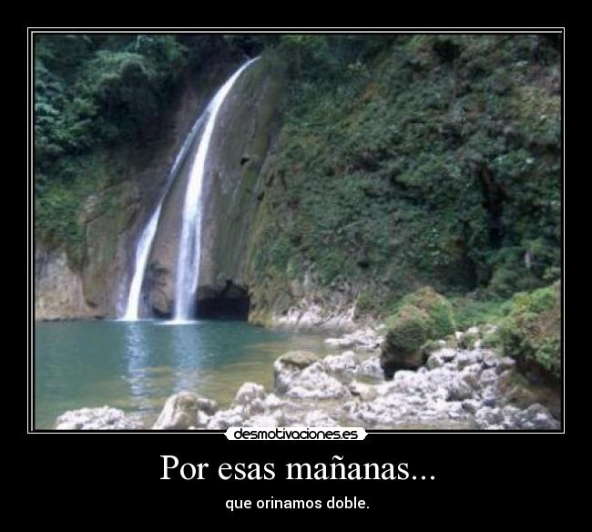 Por esas mañanas... - que orinamos doble.